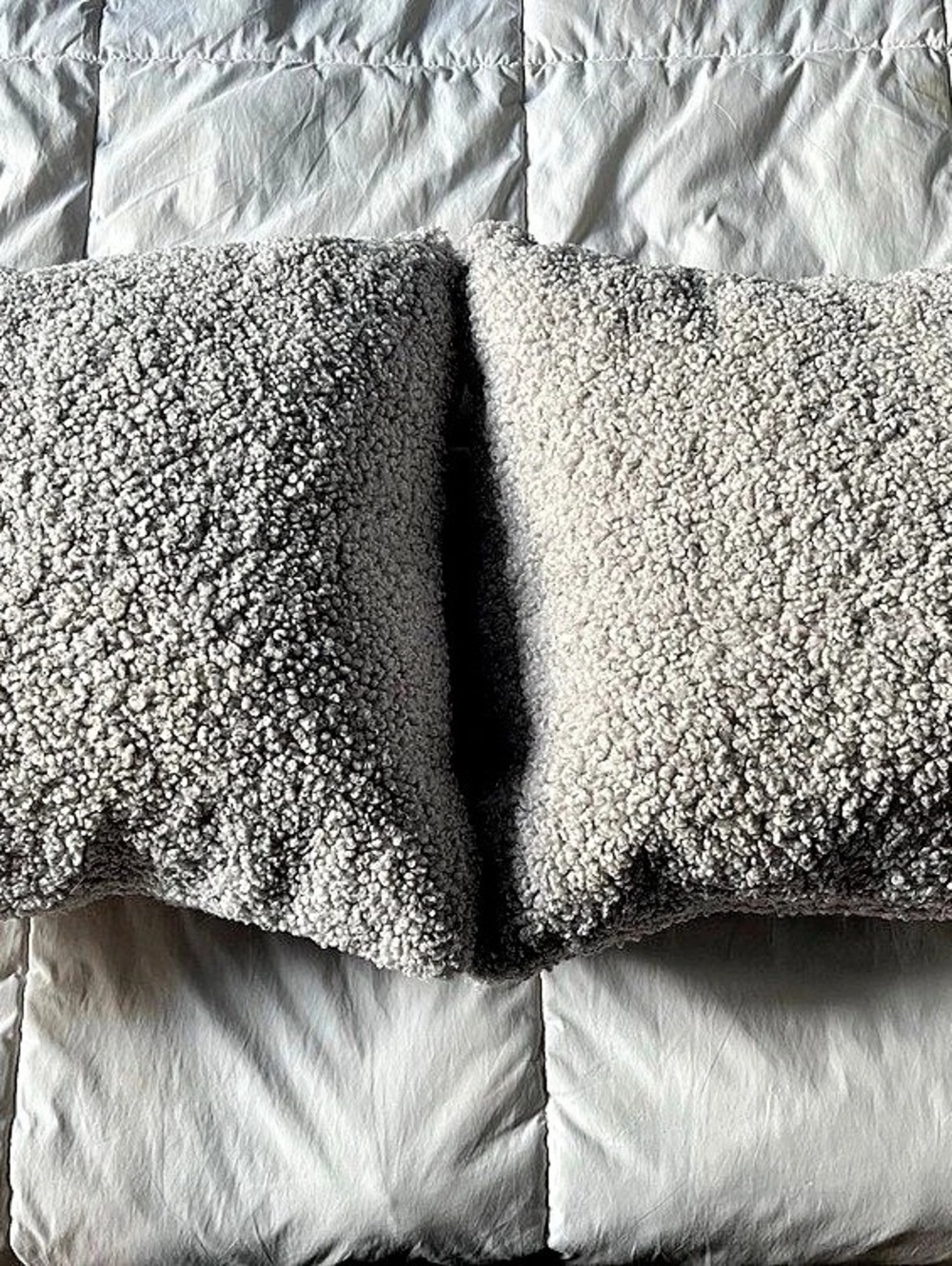 Indigo OUI Textured Boucle Accent Pillows in Gray